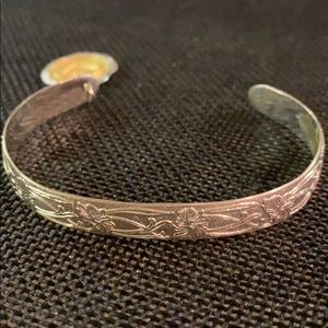 Brand New Sterling Silver Cuff Bracelet with Charm